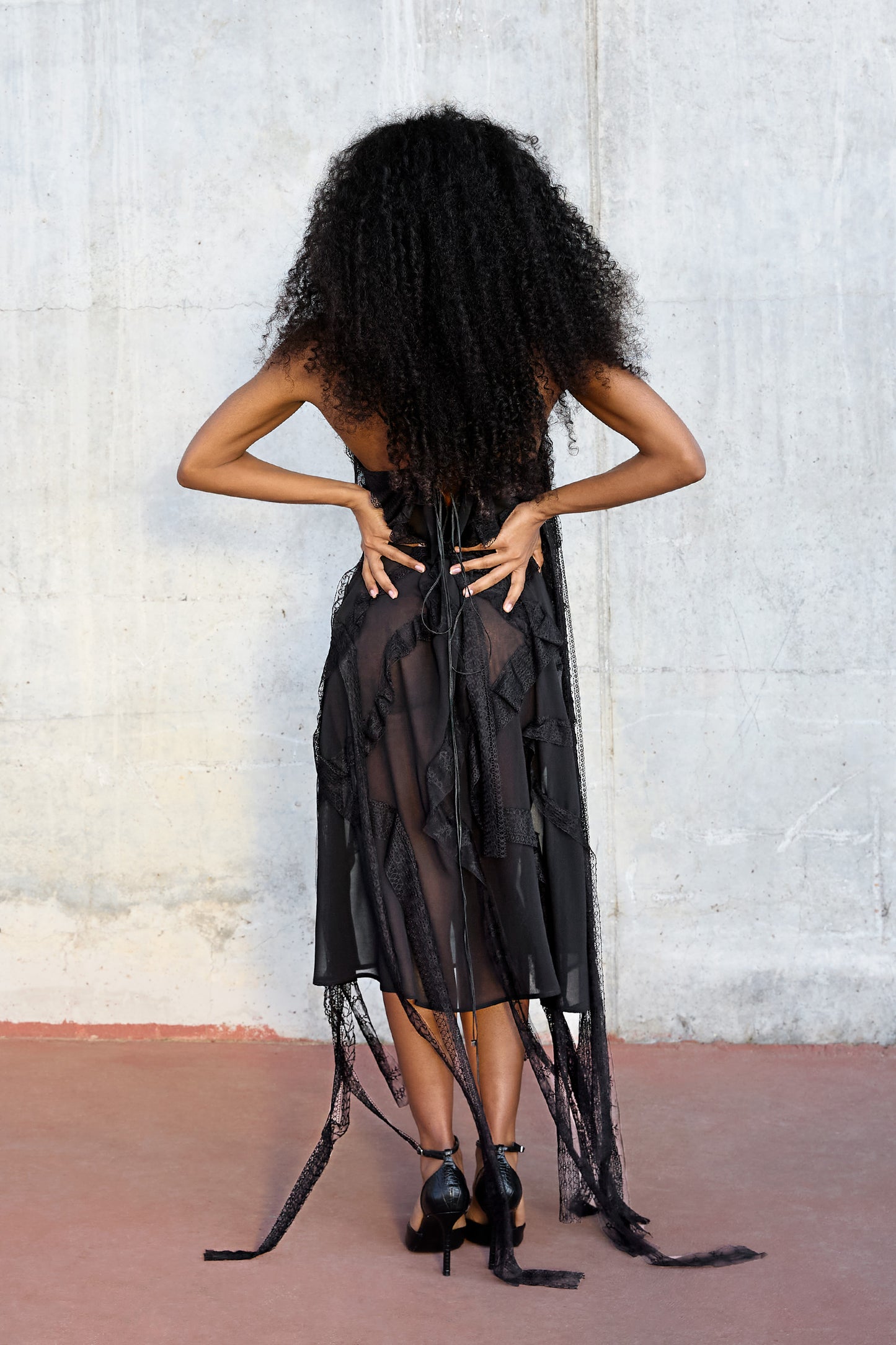 Black Midi Dress – Whispering Lace
