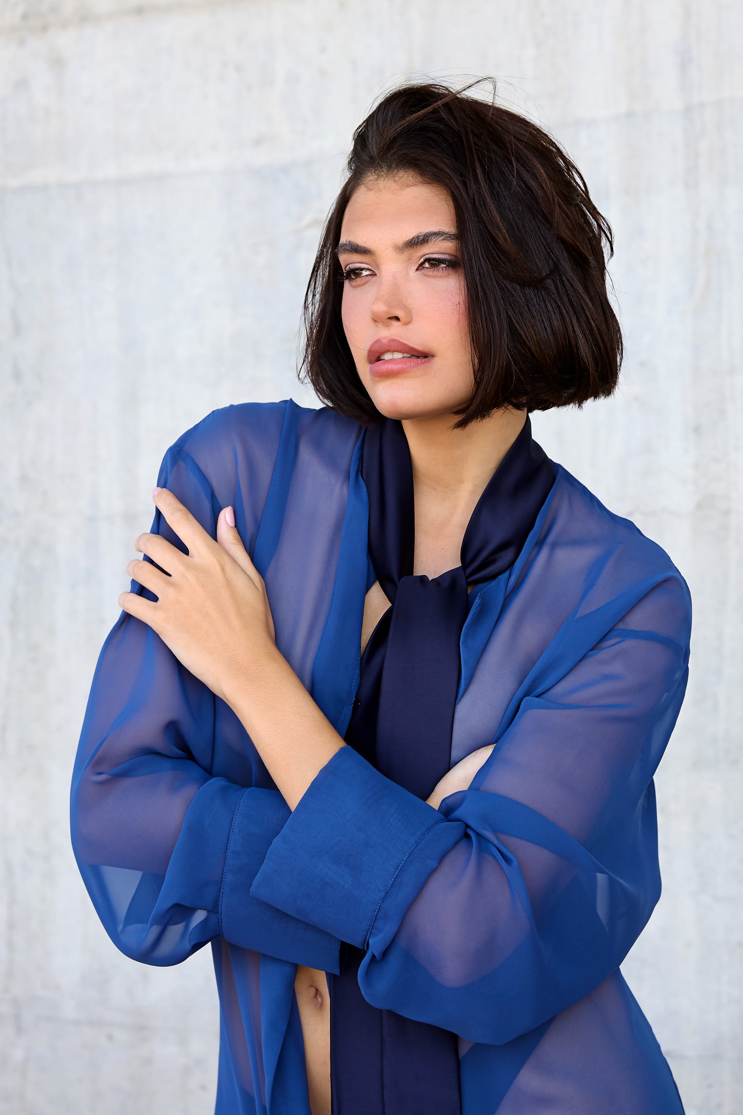 Deep Blue Shirt – Sheer Elegance