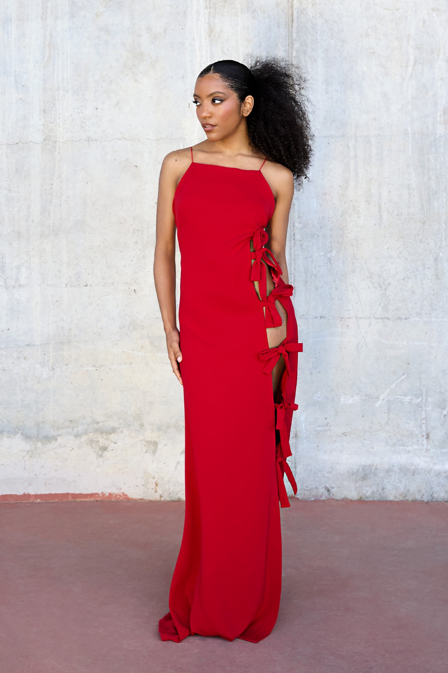 Side-tie dress, Rojo Fuego