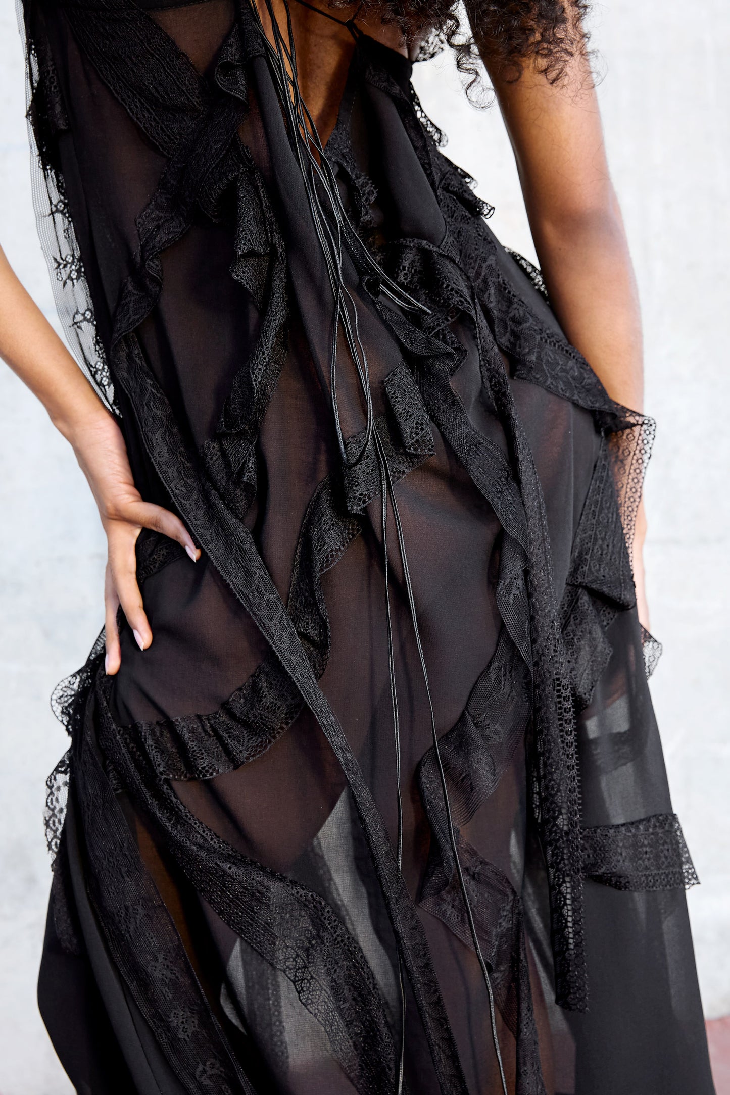 Black Midi Dress – Whispering Lace